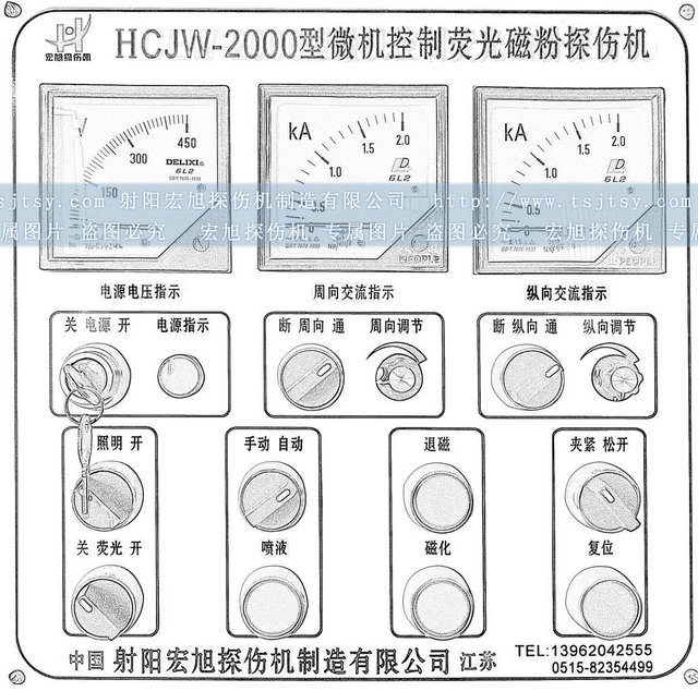 CJW-2000磁粉探傷機控制面板圖